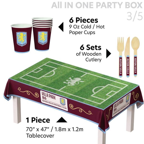 Aston Villa FC Party Box for 6 | Official Party Supplies - Image 6